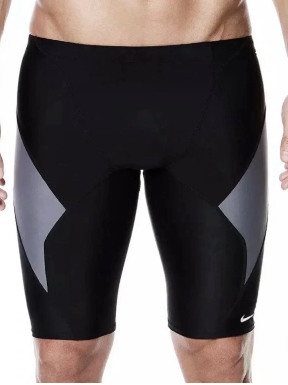 NWT Nike Swim Trunks NESS4039-001 Mens Victory Color Block Jammer, Black/Gray 34